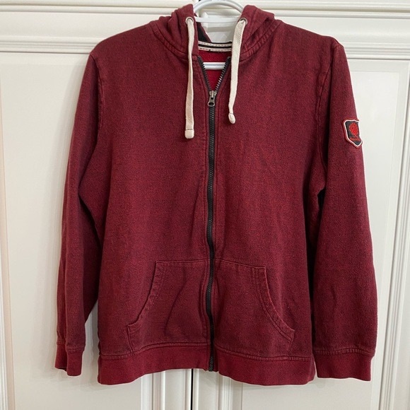 Canadiana Other - Youth Size Large Red Zip Front Hoodie by Canadiana Front Pockets
